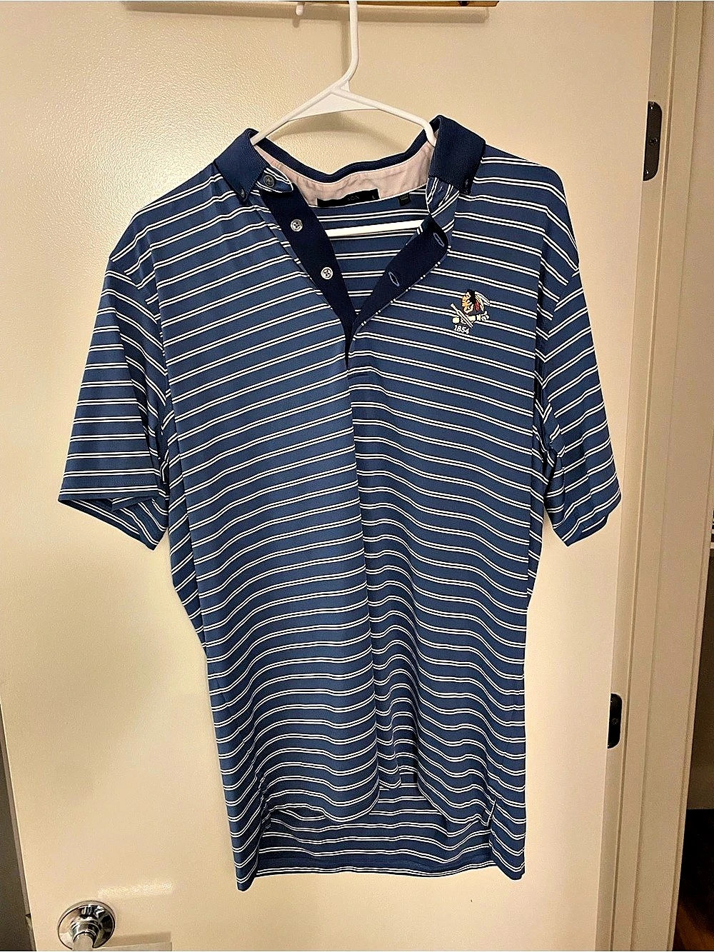 Greyson Philadelphia Cricket Club Men's Blue White Striped Golf Polo Shirt